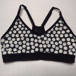 Nike Dri-fit Sports Bra Small Polkadot Wireless Workout Activewear Running WW